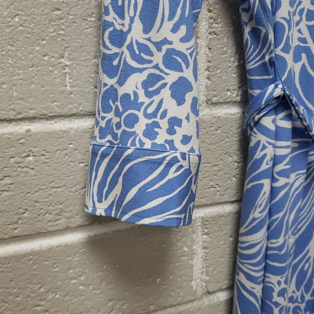 Talbots Blue and White Floral Long Sleeve Dress - Picture 6 of 7